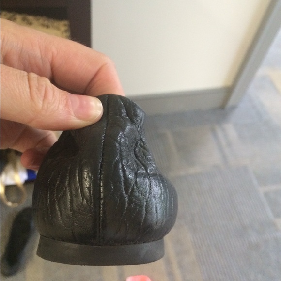 Tory Burch Black Minnie Flats Pebbled Leather - Picture 3 of 4